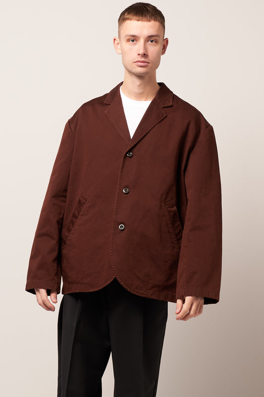 Oversized Cotton Shirt Cognac Brown