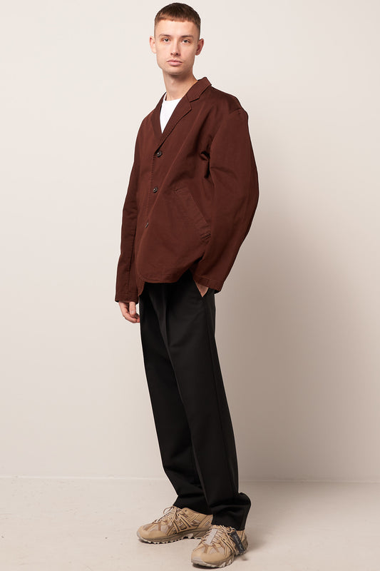 Oversized Cotton Shirt Cognac Brown