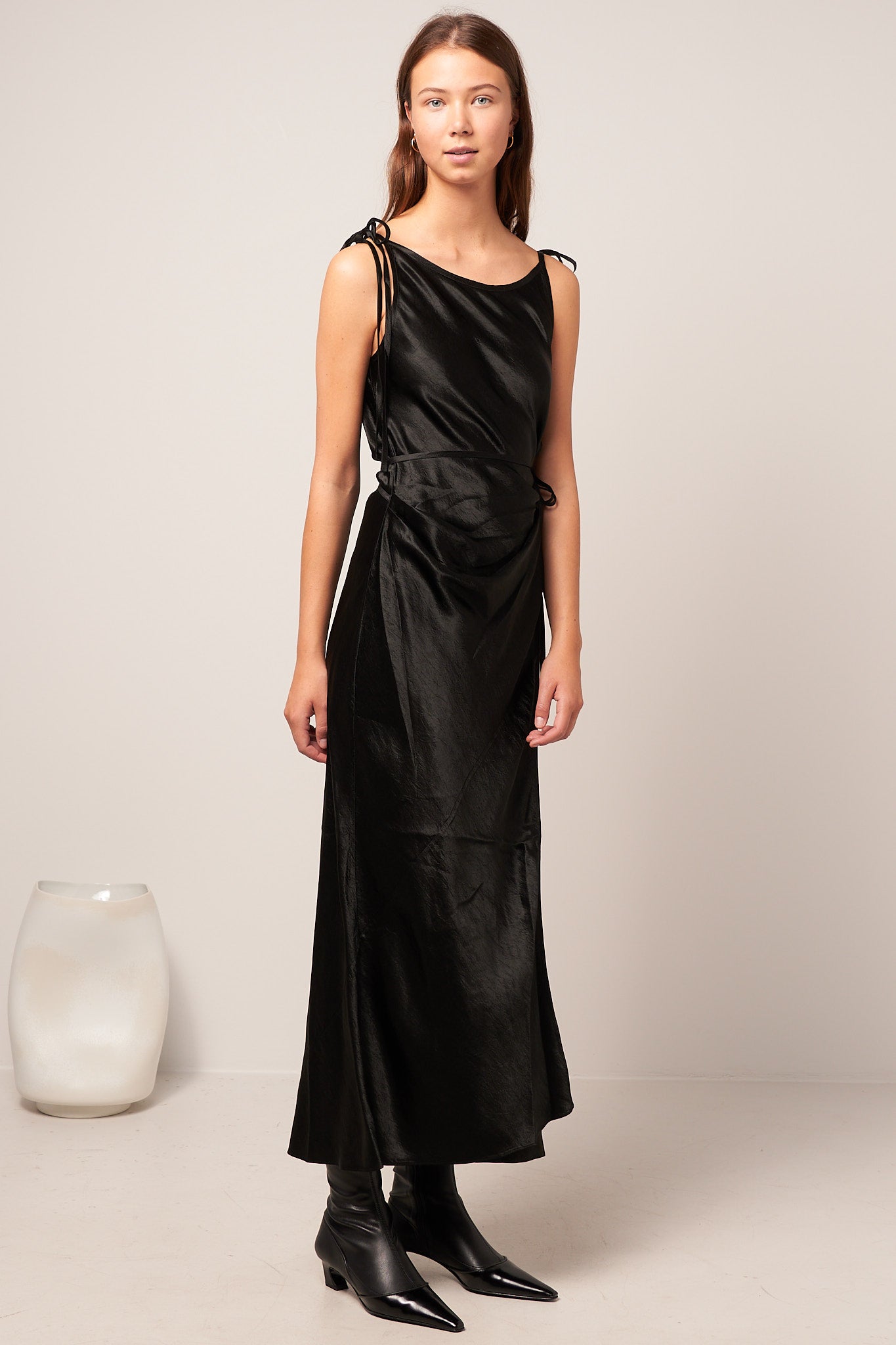 Satin Dress Black