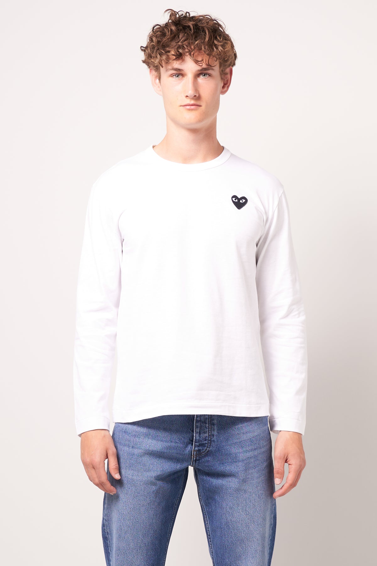 Black Heart LS T-shirt White