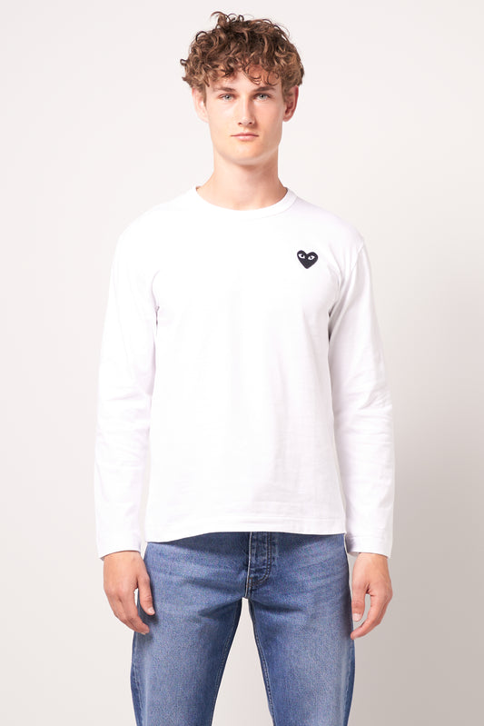 Black Heart LS T-shirt White