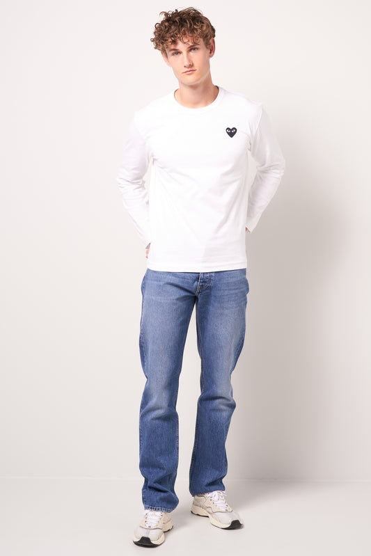 Black Heart LS T-shirt White