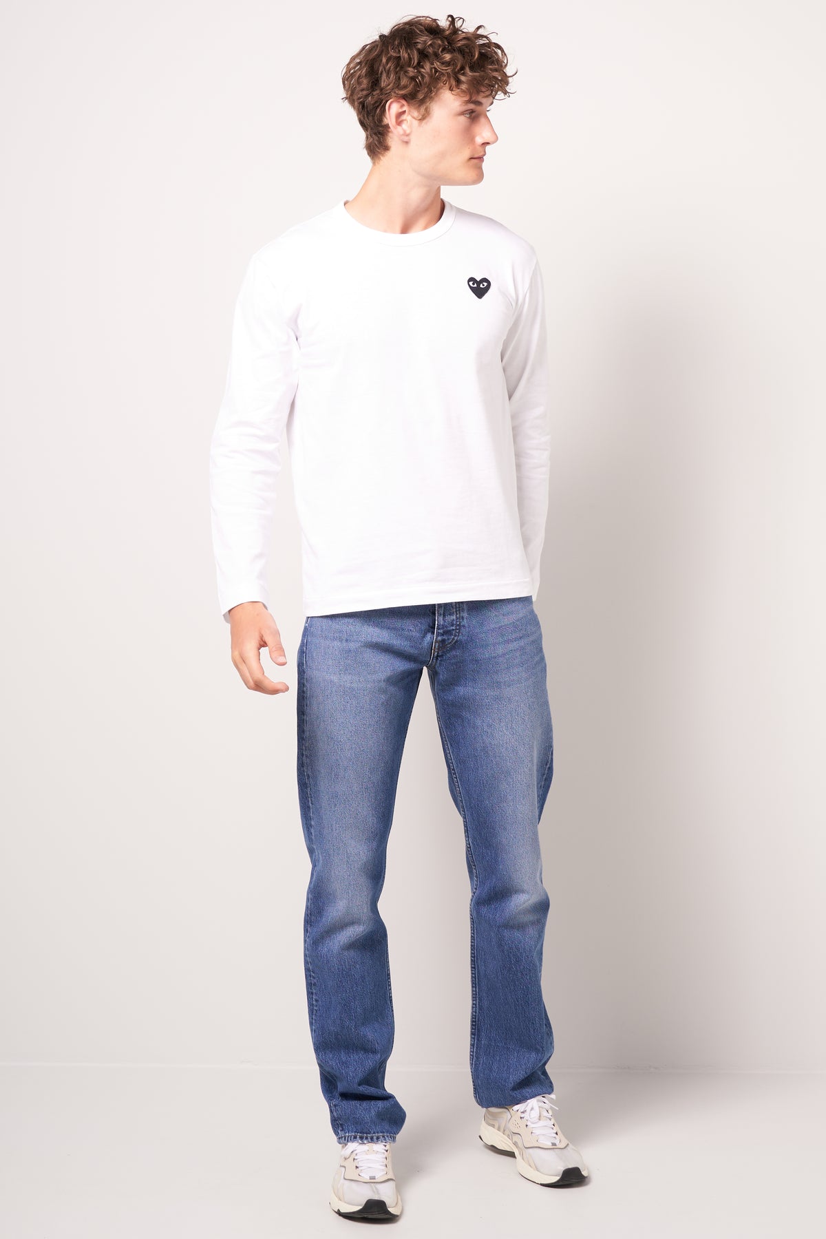Black Heart LS T-shirt White